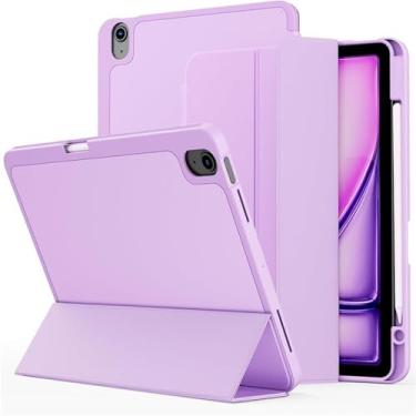 Imagem de BCMCBV Capa protetora para iPad 2024 Air13/2024 Pro 13/2024 Pro11 com compartimento para caneta (roxo claro, 2024 Pro 13)