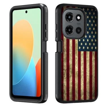 Imagem de BWOOLL Capa para Motorola Moto G Stylus 5G 2025, capa de proteção contra quedas de silicone macio à prova de choque para Moto G Stylus 5G 2025, bandeira americana vintage