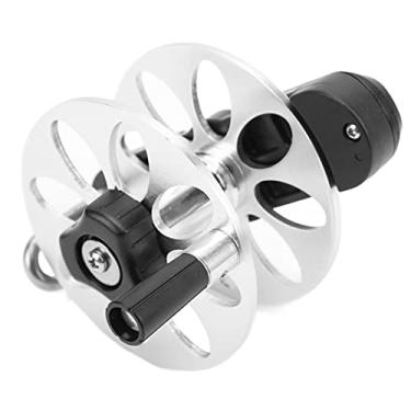 Imagem de KIMISS Carretel de Lança Com Botão de Aperto de Liga de Alumínio e Alça Dobrável – Acessório para Carretéis de Pesca, Leve, Fácil de Armazenar, Adequado para a Maioria Dos Arpões