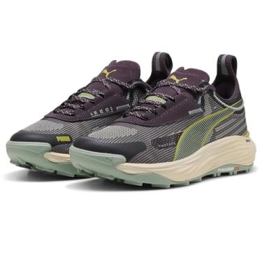Imagem de PUMA Voyage Nitro 3 Tech Tênis feminino, Ameixa meia-noite/neblina verde/neblina dourada/neve alpina, 38