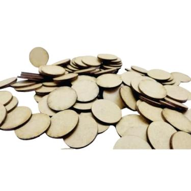 Imagem de Kit 100 Unidades Círculo em MDF 3mm Cru, 2,5 cm de Diâmetro, para Artesanato e Personalização DIY