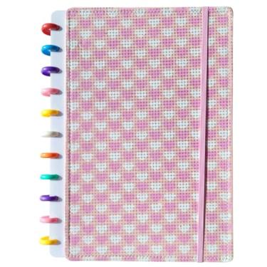 Imagem de Caderno Inteligente Coração, A4, 80 Folhas, 11 Discos, Design com Glitter e Elástico