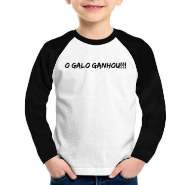 Imagem de Camiseta Raglan Infantil O GALO GANHOU!!! Manga Longa - Foca na Moda, 