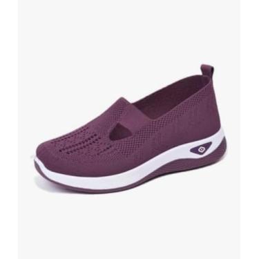 Imagem de Tenis Ortopedico Feminino - Tênis Flexíveis Ortopédicos Femininos, Sapatos Casuais - Sapatos Malha Respirável Sapatos Ortopédicos, Confortáveis e Fácil Calçar Tam.36