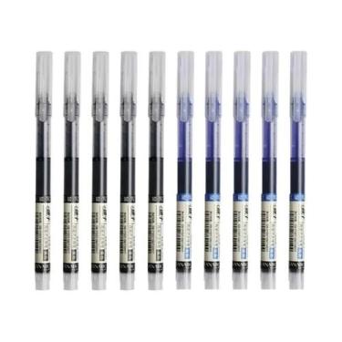 Imagem de Canetas Gel Tipo Agulha Pretas, Azuis E Vermelhas 10PCS Material De Pa