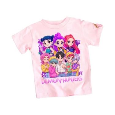 Imagem de Camiseta Infantil De Verão Com Estampa De Anime E Meme, Gola Redonda, 