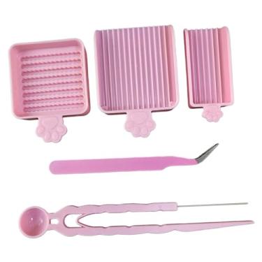 Imagem de Esquirla Kit de 5 peças para contas de fusão de 2,6 mm: alinhador, organizador de contas de fusão prático e fácil de usar, agulha, pinça e bandeja de seleção.