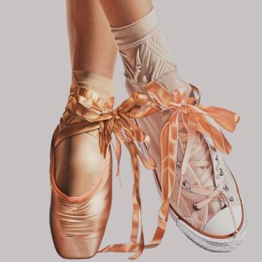 Imagem de 5D Diamond Painting by Number Kits Ballet Dancer Girl Shoes Full Square Drill Kits Cross Stitch Mosaic Art for Adults Ballerina Home Wall Decoration 16x16inch/40x40cm