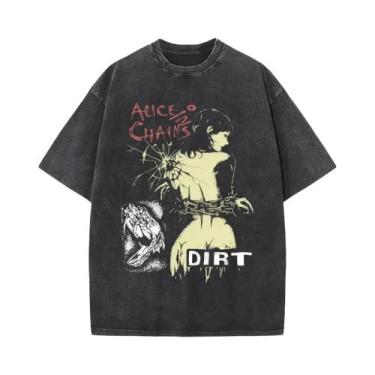 Imagem de Camiseta Vintage Masculina Da Banda De Rock Alice in Chains, Estilo Y2