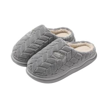 Imagem de Chinelos De Inverno Femininos De Pelúcia Antiderrapantes Quentes E Esp