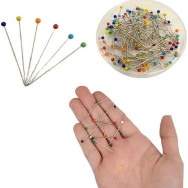 Imagem de Kit 5 Caixas De Alfinete Cabeça De Vidro - 500 Unidades - IMT