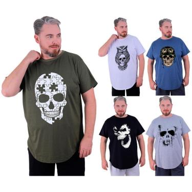 Imagem de Kit 5 Camiseta Longline Plus Size Masculina MXD Conceito Estampado Academia Casual Treino-Masculino