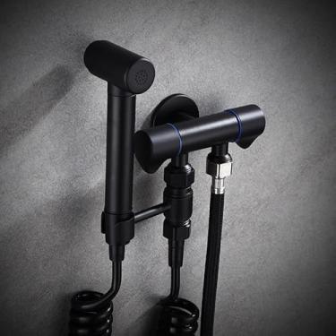 Imagem de Torneira misturadora de bidê de latão preto torneiras de chuveiro de banheiro bidê pulverizador de vaso sanitário bidê lavador de vaso sanitário misturador chuveiro muçulmano Ducha Higienica (Borgonha