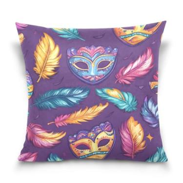 Imagem de Blueangle Capas de almofada de carnaval - 45 x 45 cm, decoração de férias de fazenda para sofá de casa (415)