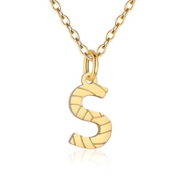 Imagem de RUOOUY Colar feminino com inicial de voleibol, banhado a ouro 18K, pingente de letra A-Z, joias de vôlei, acessórios esportivos, presente de Natal para namorada e filha, Aço inoxidável, Sem Pedra