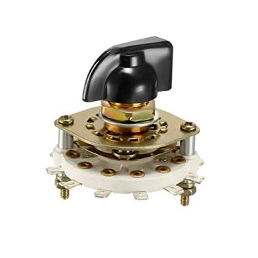 Imagem de 3 polos 3 posições 3P3T 1 Deck Gang Channel Seletor de interruptor rotativo com botão