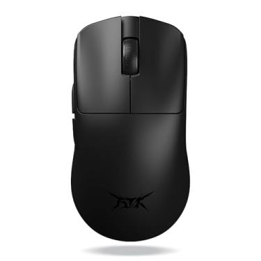 Imagem de ATK Mouse para jogos sem fio Blazing Sky F1, taxa de sondagem de 8K Hz, ultraleve 35–50g, modo duplo (2,4G/USB-C), revestimento com sensação de gelo, edição de marca Leviatan (F1 Extreme, preto)