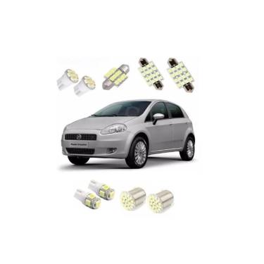 Imagem de Kit Lampada Led Fiat Punto Teto Placa Ré Farol Tipo Xenon