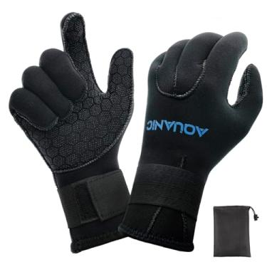 Imagem de Rigrig Luvas (com bolsa de armazenamento à prova d'água gratuita), neoprene de 3 mm, luvas quentes de inverno com cinco dedos para mergulho, snorkeling, surfe