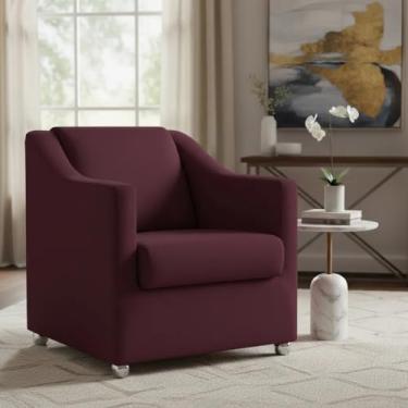 Imagem de Poltrona Decorativa Mila Confortável Para Sala Recepção Consultório Escritório Manicure Cadeira Reforçada Para Sala De Espera Pés Cromado - Clique E Decore (Bordô)