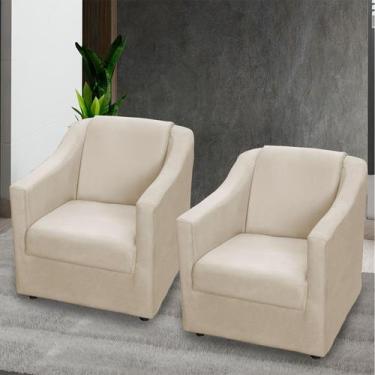 Imagem de Kit 2 Poltronas Decorativa Para Sala Recepção Manicure Barbearia Salão