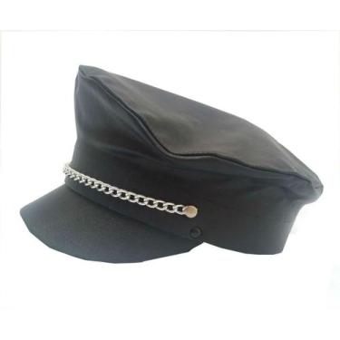 Imagem de Quepe Police Preto M BO010PM Couro Legítimo - Blood Art