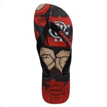 Imagem de Chinelo Havaianas Top Times - Flamengo 2024 - Preto-vermelho, Preto, 4