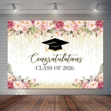 Imagem de Joliaco Pano de fundo dourado para graduação em aquarela com bolinhas douradas, classe de 2025, fundo fotográfico 2025, parabéns, graduado, formatura, festas, banner, adereços de estúdio fotográfico