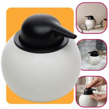 Imagem de Porta Sabonete Líquido Cerâmica Granada Wolff 350ml Luxo Branco De Cer