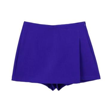 Imagem de Saia Assimétrica Feminina Casual Chic Estilo Simples Shorts Básicos Fe