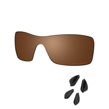 Imagem de SAUCER Lentes de reposição premium e protetores de nariz para óculos de sol Oakley Ridgeline OO9419, Marrom âmbar polarizado, One Size