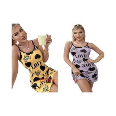 Imagem de Camisola Sexy De Verão Para Mulheres, Saia Curta Com Estampa De Cartoo