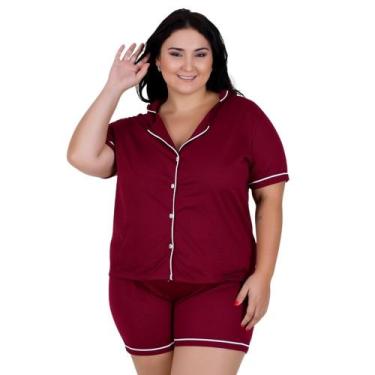 Imagem de Pijama Americano Blogueirinha Com Botões Plus Size 50 52 54 56 - c11 P