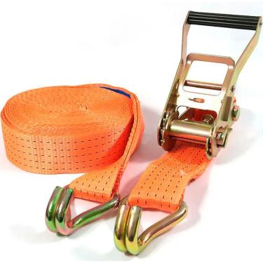 Imagem de Cinta Tensor Laranja Amarração De Carca Alça Catraca 6m 40mm