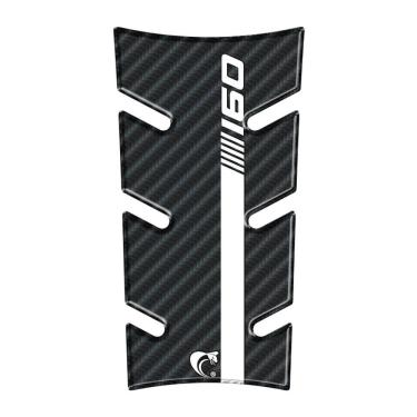 Imagem de Adesivo Resinado Protetor Tanque Moto Honda Fan 160 Ano 2025 Carbono Branco Preto