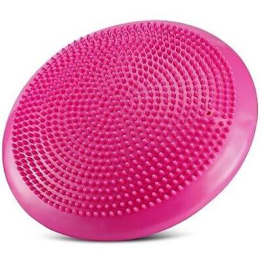 Imagem de Disco de Equilíbrio Inflável 33cm - Almofada para Pilates com Bomba Inclusa, Ideal para Treinos de Estabilidade e Atividades Físicas (Rosa)