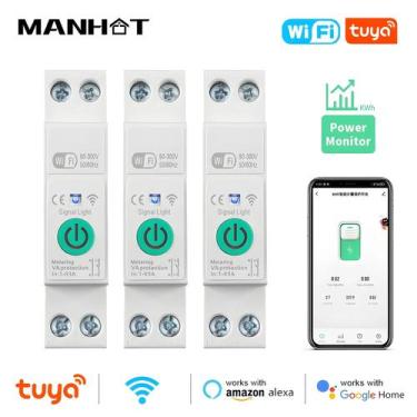 Imagem de Disjuntor Inteligente WiFi Tuya Com Medição De Kwh, Temporizador, Relé