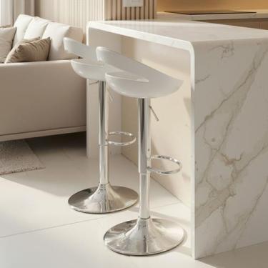 Imagem de Banqueta Alta Giratória com Regulagem de Altura para Bancada e Cozinha