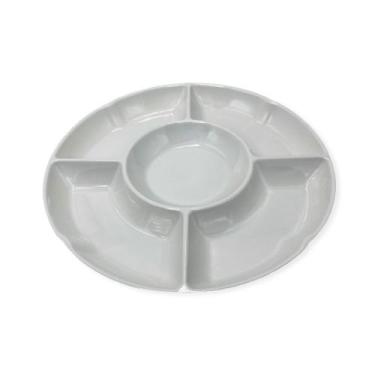 Imagem de Petisqueira Redonda 5 Divisórias Frios Queijo E Doce Churrasco 23cm - 