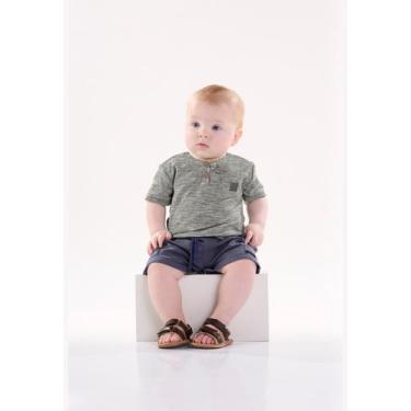 Imagem de Conjunto para Bebê Menino com Bata e Bermuda Up Baby, Verde, 1