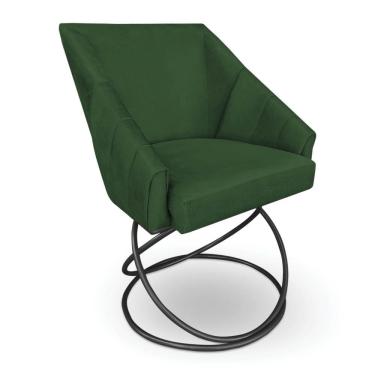 Imagem de Poltrona Luxo Alana Suede Verde Base Luxo Preto - Pallazio