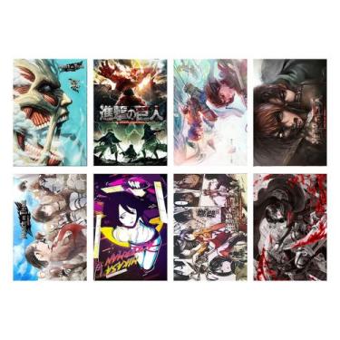 Imagem de Pôster Attacks On Titans Anime Art 42x29 cm, 8 unidades/lote de papel 