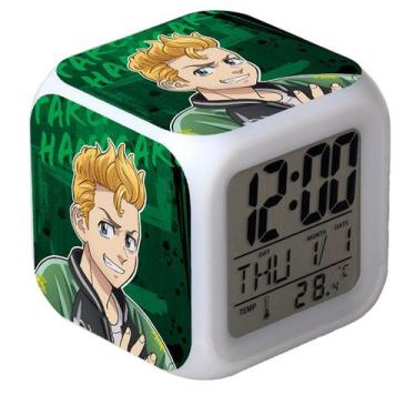 Imagem de Despertador Tokyo Anime LED digital colorido com temperatura - Yiweisa