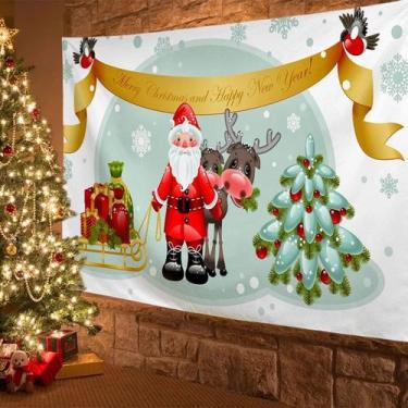 Imagem de Tapeçaria de Natal, parede de Papai Noel, 200x150cm, microtecido - yiw