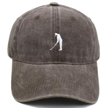 Imagem de Boné de beisebol, chapéus lisos lavados em algodão, bordado de golfe -