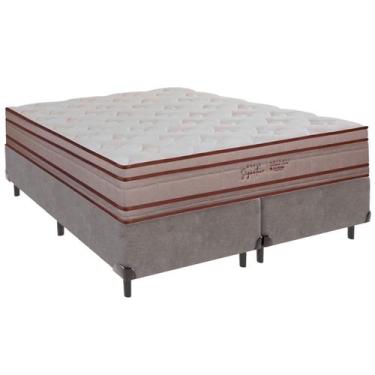 Imagem de Cama Box Queen e Colchão Artemis Molas Ensacadas Colchobel Cinza