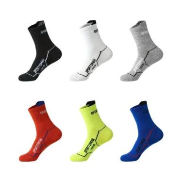 Imagem de Meias Esportivas Masculinas De Basquete E Corrida, 6 Pares, Curtas, Re