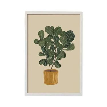 Imagem de Arte De Parede Em Tela Com Folhas Botânicas Verdes, Plantas De Interio