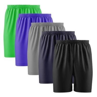 Imagem de Kit 5 Calção Short Futebol Basquete Vôlei Bermuda Dry Treino Academia-Masculino