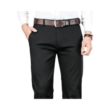 Imagem de Calças Casuais Masculinas Em Algodão Stretch E Fibra De Bambu, Estilo 